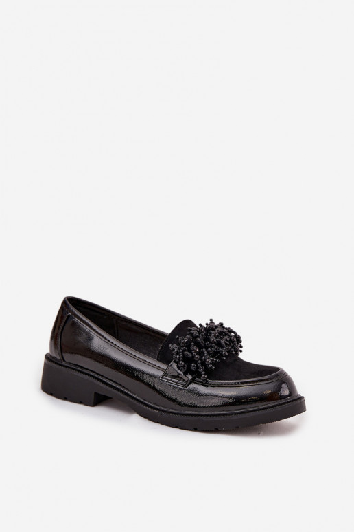 Femenino Mocasines con efecto barniz S.Barski HY52-369B de color negro