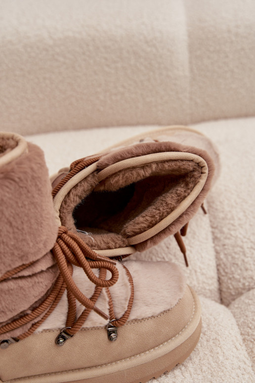 Botas de nieve Femenino con un abrigo de piel D.Franklin DFSH370012 beige