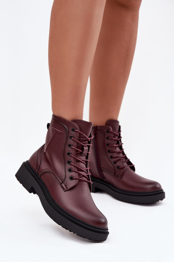 calentamiento Botas de mujerActivadoturalnej Skóry Sergio Leone BT25248-S borgoña 2