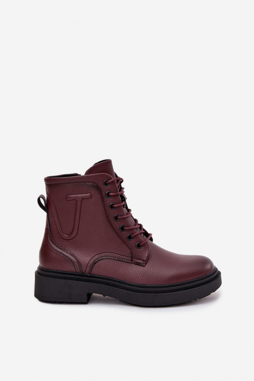 calentamiento Botas de mujerActivadoturalnej Skóry Sergio Leone BT25248-S borgoña