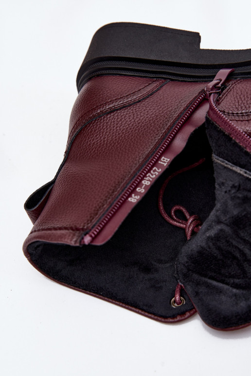 calentamiento Botas de mujerActivadoturalnej Skóry Sergio Leone BT25248-S borgoña