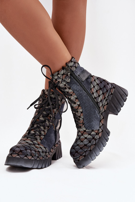 Piel botines de trabajo Femenino Tiene queciejka 07072-03 Colores diferentes