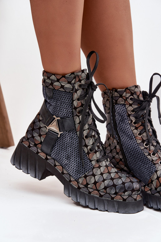 Piel botines de trabajo Femenino Tiene queciejka 07072-03 Colores diferentes