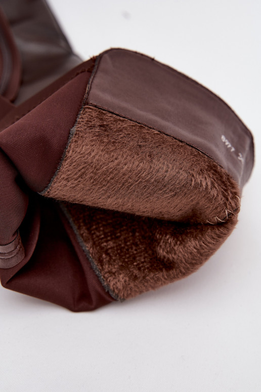 Botas largas de mujer de eco piel, color chocolate, Sylvina Botas largas de mujer de eco piel, color chocolate, Sylvina