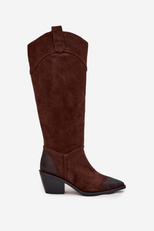 botas estilo vaquero Femenino con taconesActivadoturalnego de gamuzau Artiker 57C0230 color marrón