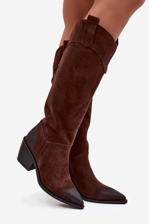 botas estilo vaquero Femenino con taconesActivadoturalnego de gamuzau Artiker 57C0230 color marrón