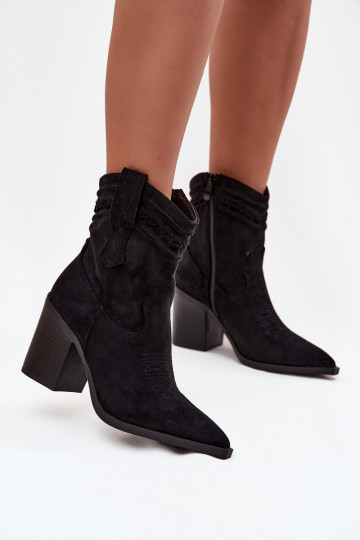 botas estilo vaquero Femenino con tacones de color negro Jessa 2