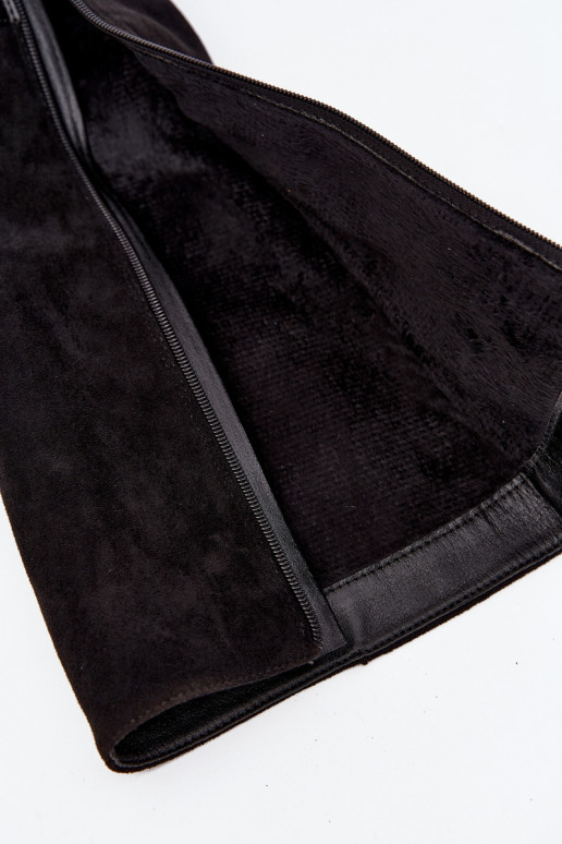 botas de mujer con tacones con hebillas doradas calentamiento de color negro Seraphine