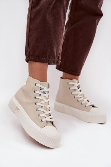 Zapatillas de ocio con plataforma LEE 50253002.35E ISLA INOMEN MID color arena 2