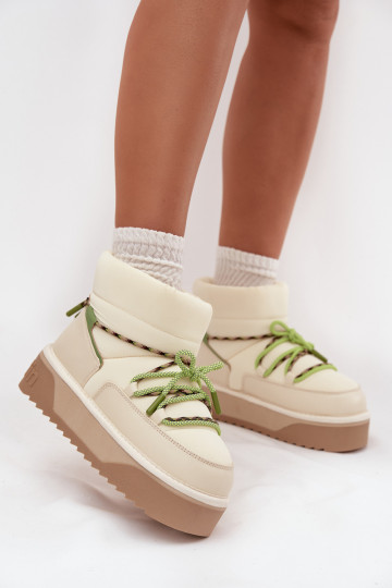 Botas de nieve con una plataforma D.Franklin DFSH371015 color marfil 2