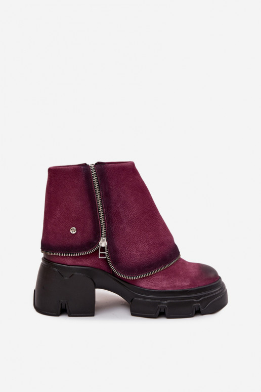 Piel Botas de mujerENyAiniętą CholeAką Tiene queciejka 07145-23 borgoña