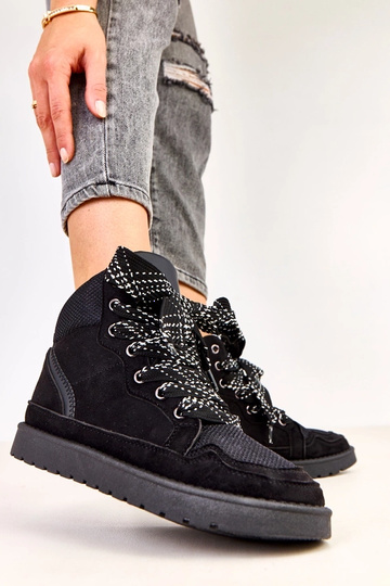 Zapatillas deportivas altas negras con cordones gruesos Klevis