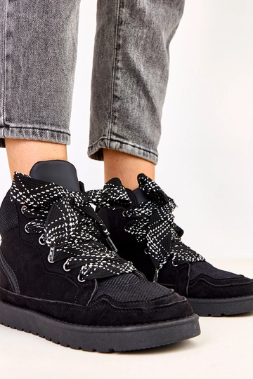 Zapatillas deportivas altas negras con cordones gruesos Klevis 2