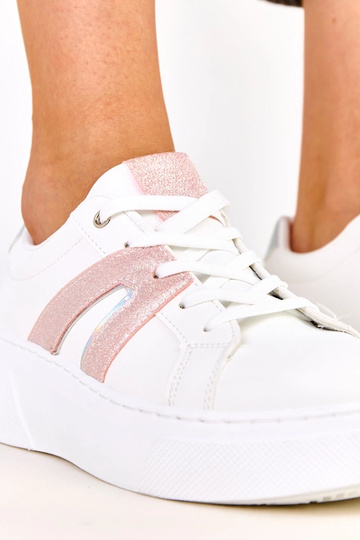 Zapatillas deportivas blancas con plataforma y acento brillante Jeromi