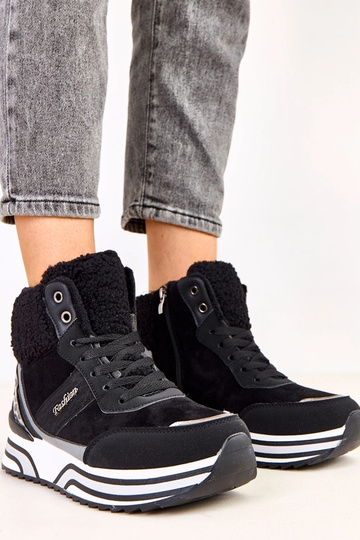 Zapatillas deportivas altas y cálidas negras con piel Mirasen 2