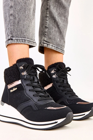 Zapatillas deportivas altas y cálidas negras con plataforma Rolinda