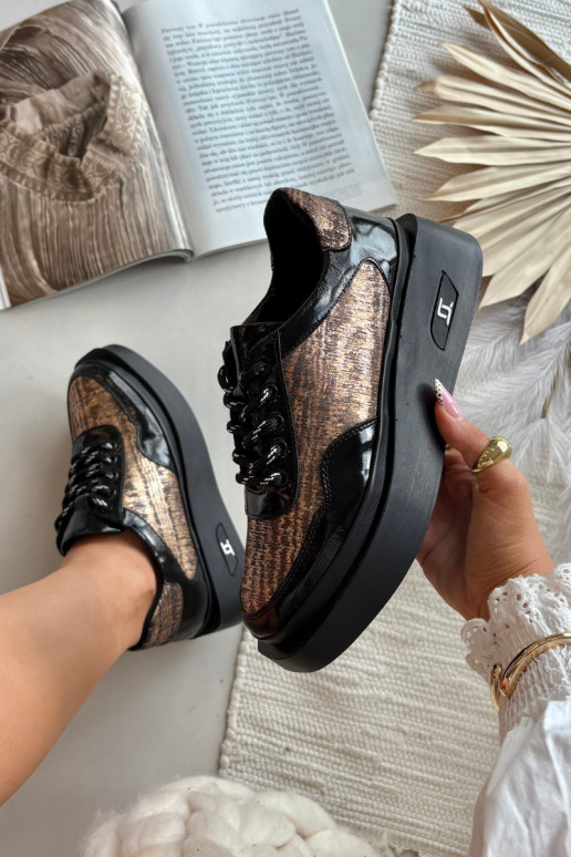 Piel Zapatos con cordones Femenino con una plataforma Artiker 57C2044 de color negro