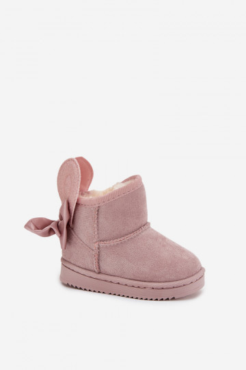 Infantil calentamiento Botas de nieve con cintas color rosa Meriva