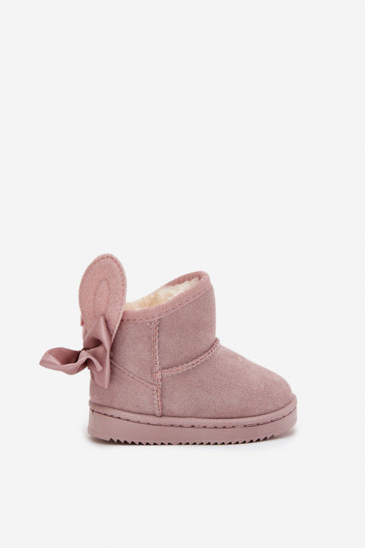 Infantil calentamiento Botas de nieve con cintas color rosa Meriva