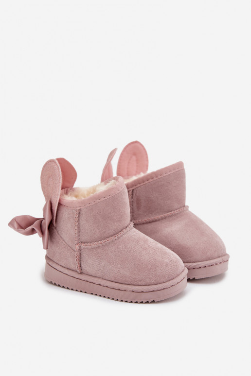 Infantil calentamiento Botas de nieve con cintas color rosa Meriva