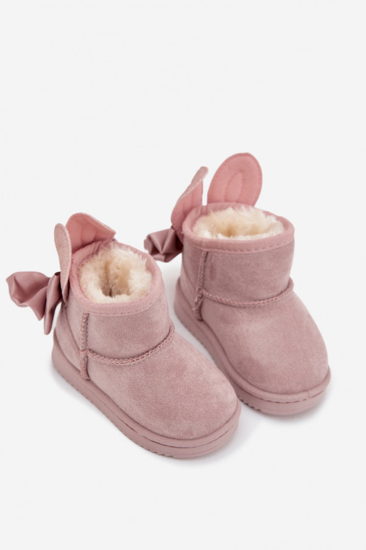 Infantil calentamiento Botas de nieve con cintas color rosa Meriva