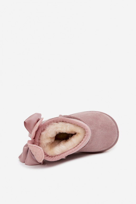 Infantil calentamiento Botas de nieve con cintas color rosa Meriva
