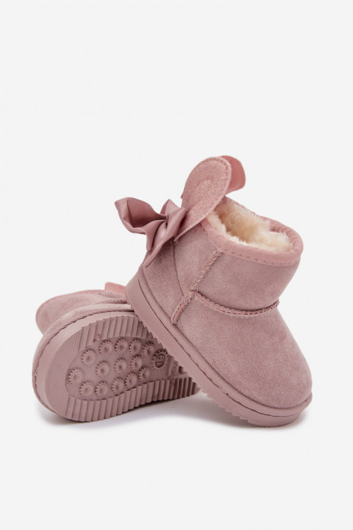 Infantil calentamiento Botas de nieve con cintas color rosa Meriva