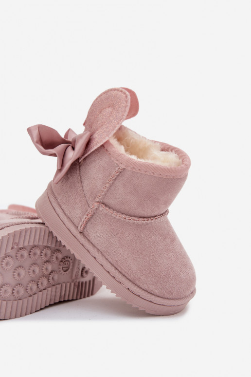 Infantil calentamiento Botas de nieve con cintas color rosa Meriva