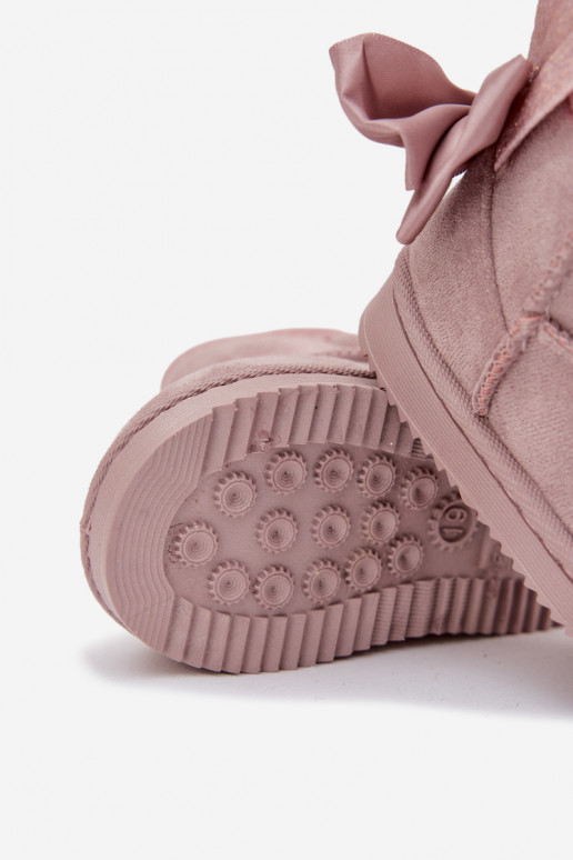 Infantil calentamiento Botas de nieve con cintas color rosa Meriva