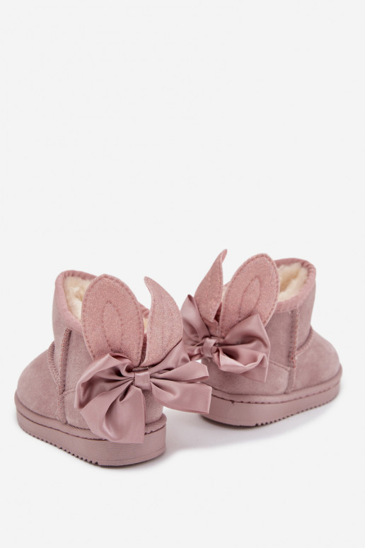 Infantil calentamiento Botas de nieve con cintas color rosa Meriva
