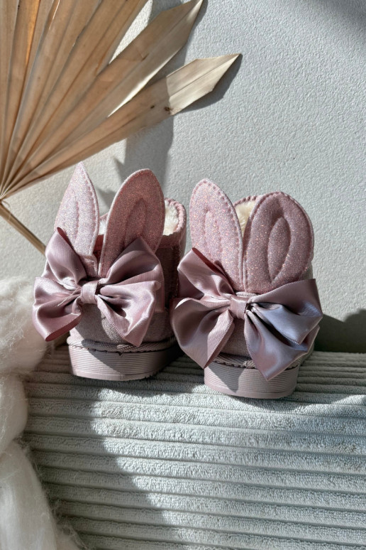 Infantil calentamiento Botas de nieve con cintas color rosa Meriva