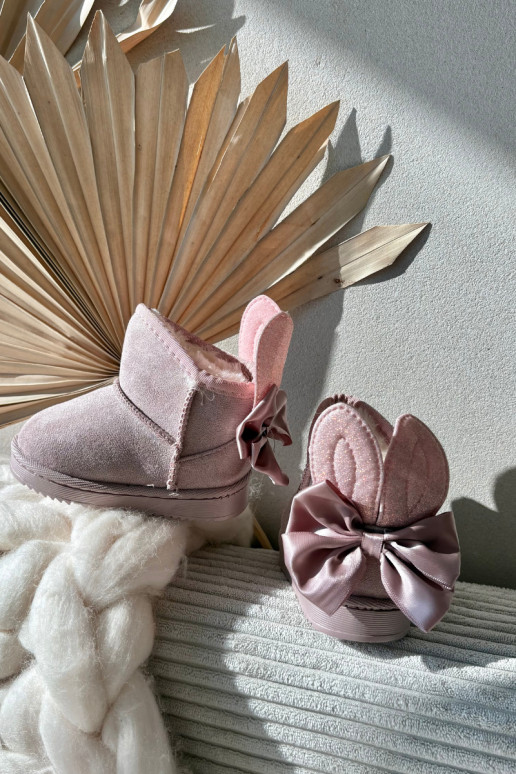 Infantil calentamiento Botas de nieve con cintas color rosa Meriva