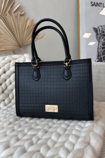 Bolso negro con diseño grabado NOBO BAG6150-020
