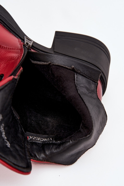 Botas de mujer de piel natural. reloj calentamiento Vinceza 39950 color rojo