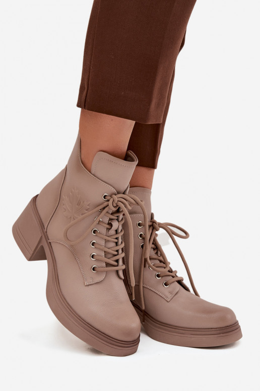 Botas de mujer de piel natural. reloj calentamiento Vinceza 39950 beige
