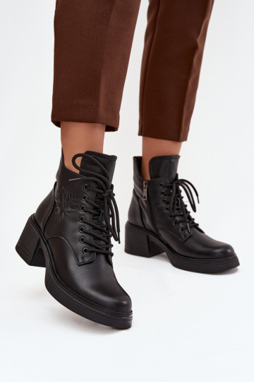 Botas de mujer de piel natural. reloj calentamiento Vinceza 39950 de color negro 2