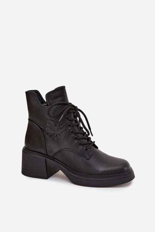 Botas de mujer de piel natural. reloj calentamiento Vinceza 39950 de color negro