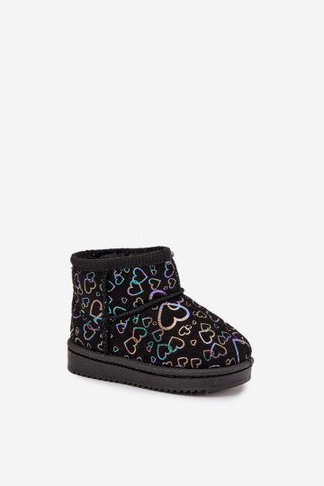 Botas de nieve Infantil con corazones de color negro Calivine