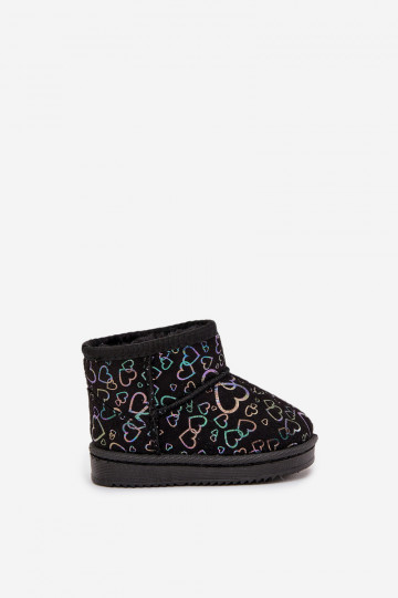 Botas de nieve Infantil con corazones de color negro Calivine 2