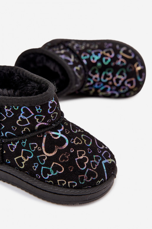 Botas de nieve Infantil con corazones de color negro Calivine