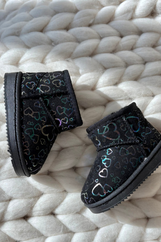 Botas de nieve Infantil con corazones de color negro Calivine