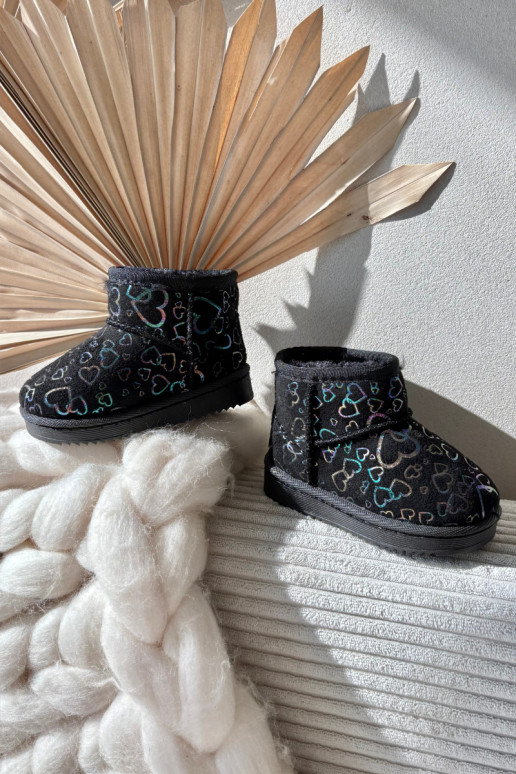 Botas de nieve Infantil con corazones de color negro Calivine