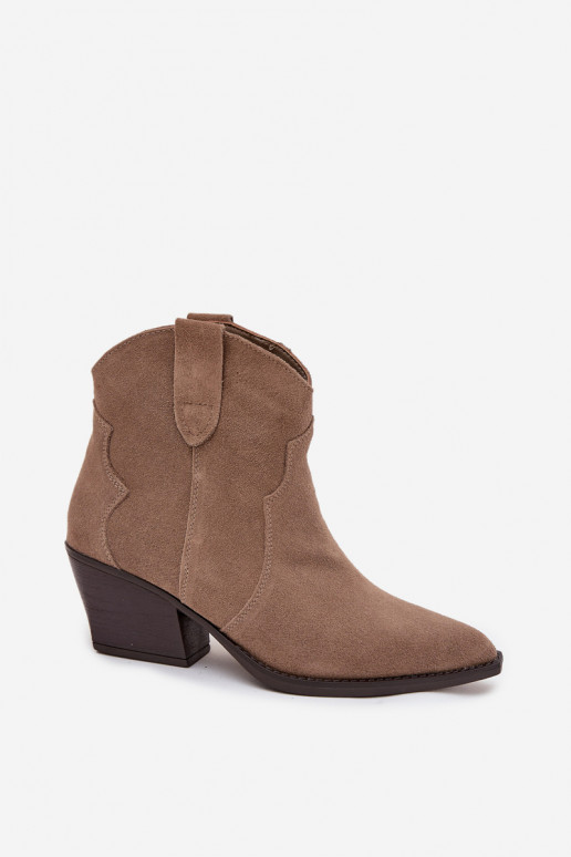 Un modelo convincente botas estilo vaquero FemeninoActivadoturalnego de gamuzau beige Beretta