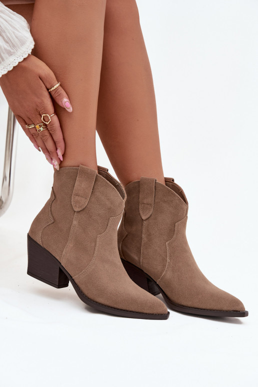 Un modelo convincente botas estilo vaquero FemeninoActivadoturalnego de gamuzau beige Beretta