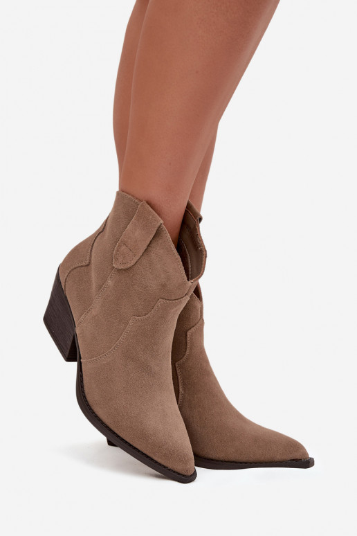 Un modelo convincente botas estilo vaquero FemeninoActivadoturalnego de gamuzau beige Beretta
