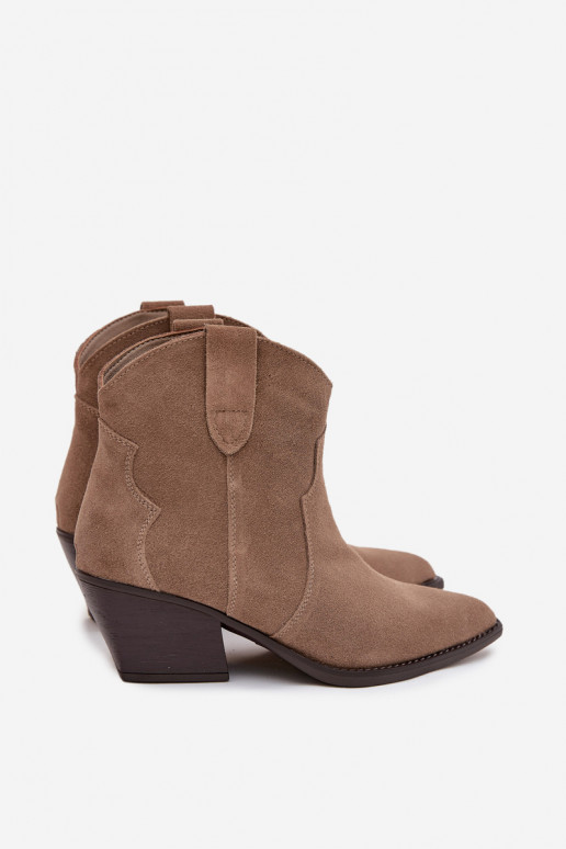Un modelo convincente botas estilo vaquero FemeninoActivadoturalnego de gamuzau beige Beretta
