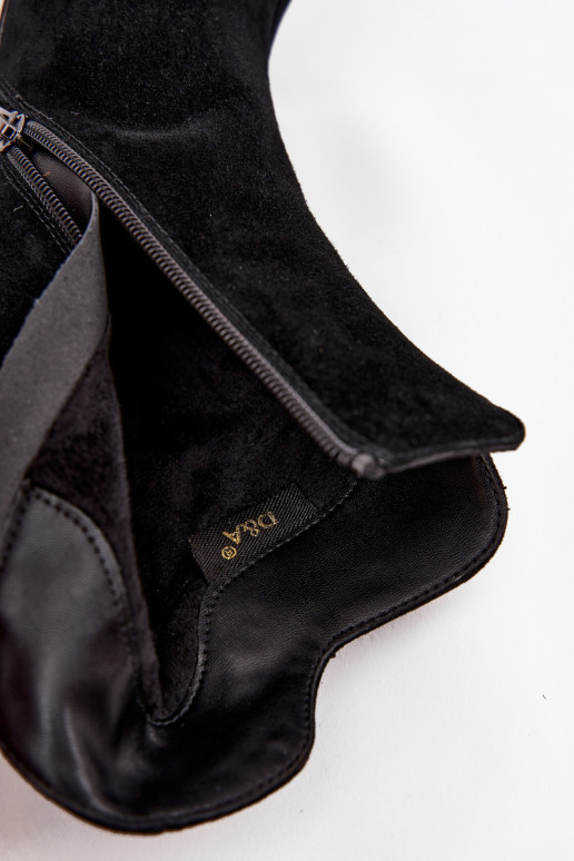 de gamuza Botas de mujer con adornos D&A CR52-686 de color negro