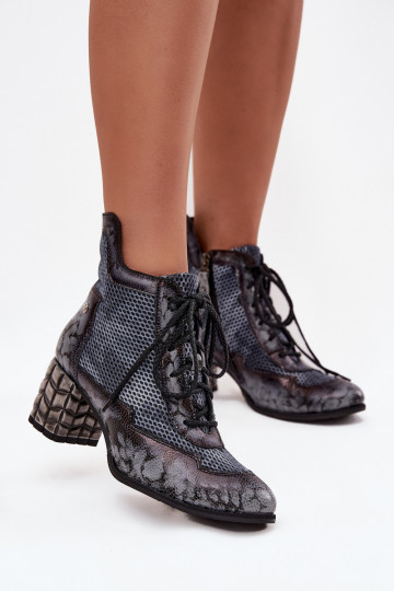 Botines de mujer de cuero Tai turiciejka 06989-03 color gris 2