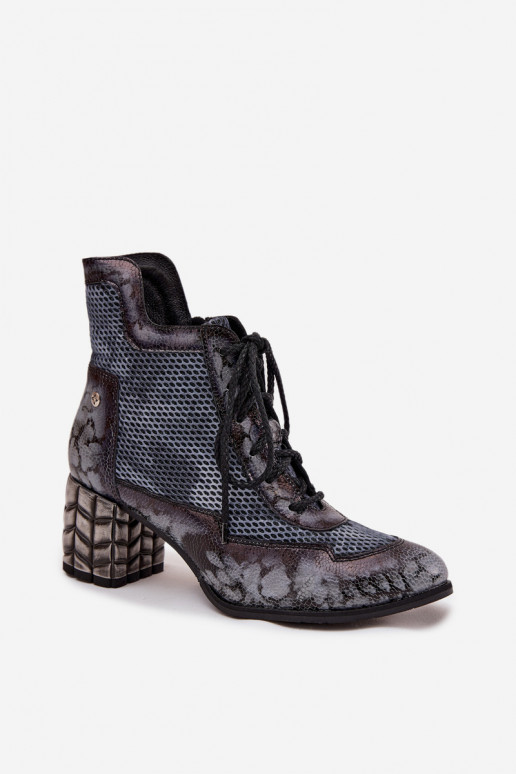 Piel Botas de mujer Tiene queciejka 06989-03 color gris