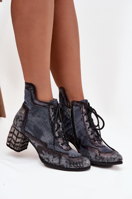 Piel Botas de mujer Tiene queciejka 06989-03 color gris